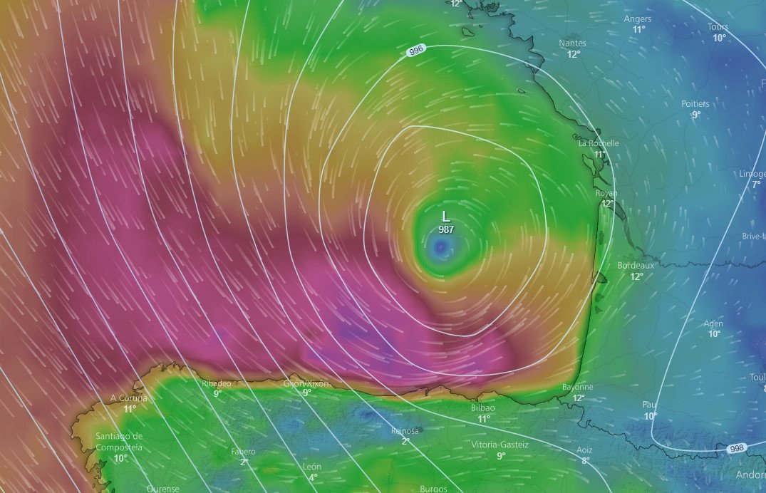 Cyclone storm hugo spanje